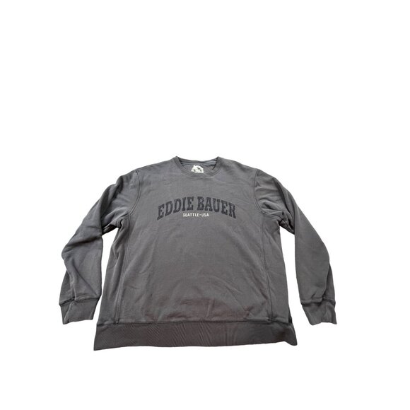 Eddie Bauer Mens Large Gray Heritage Wash Crewneck Sweatshirt Seattle Casual - Picture 1 of 8